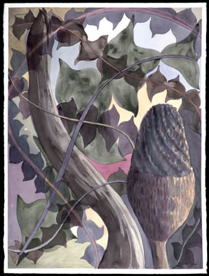 Ikebana Protea with Driftwood